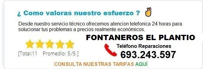 Fontanero El Plantio precio